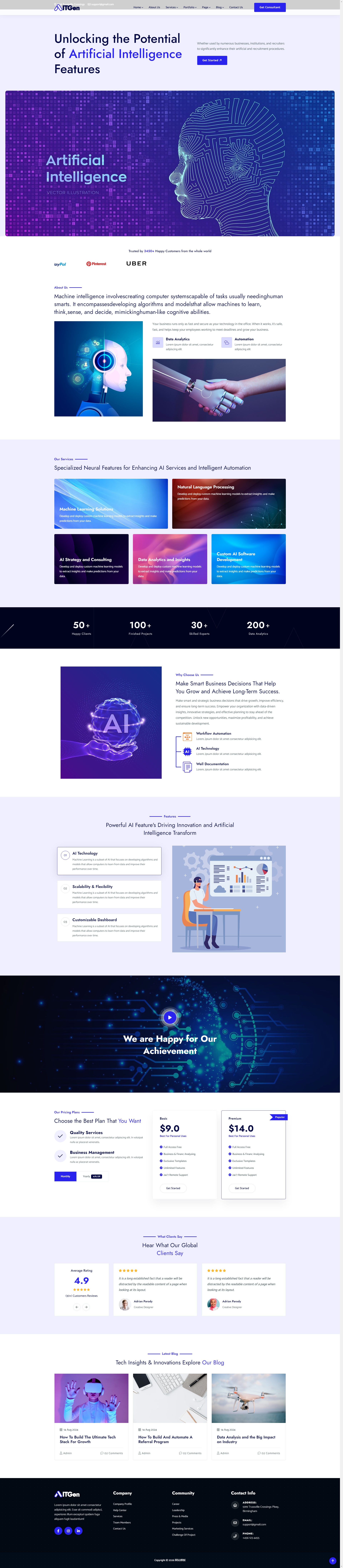 智能科技研发科技公司网站网站模板