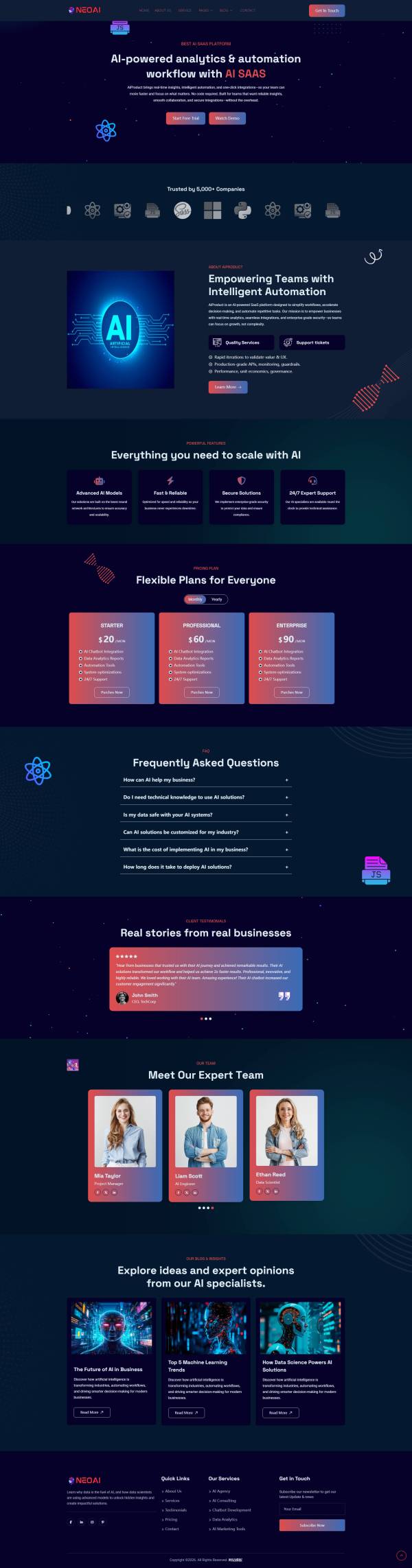 科技型项目科技创新创效网站模板