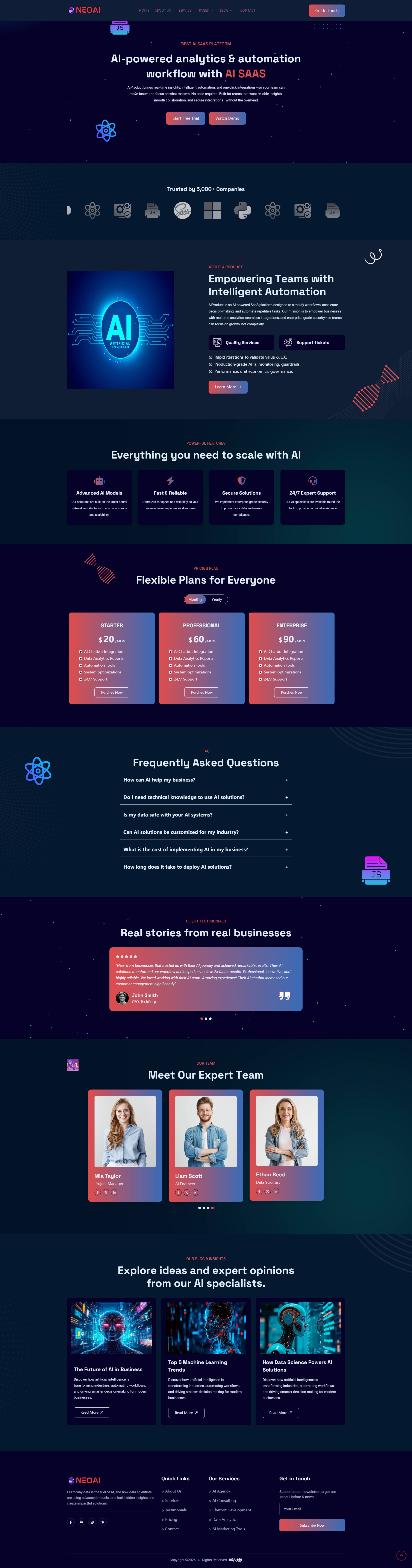 科技型项目科技创新创效网站模板