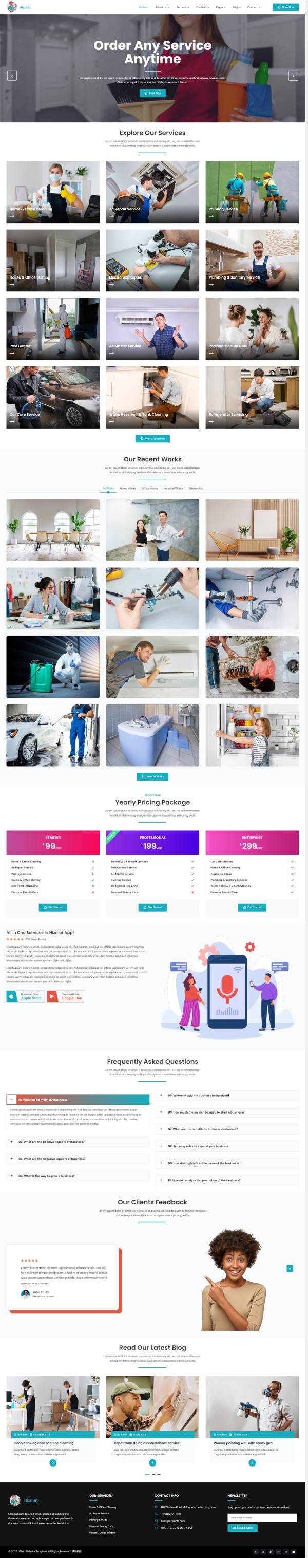 保洁物业公司推广网页模板必备