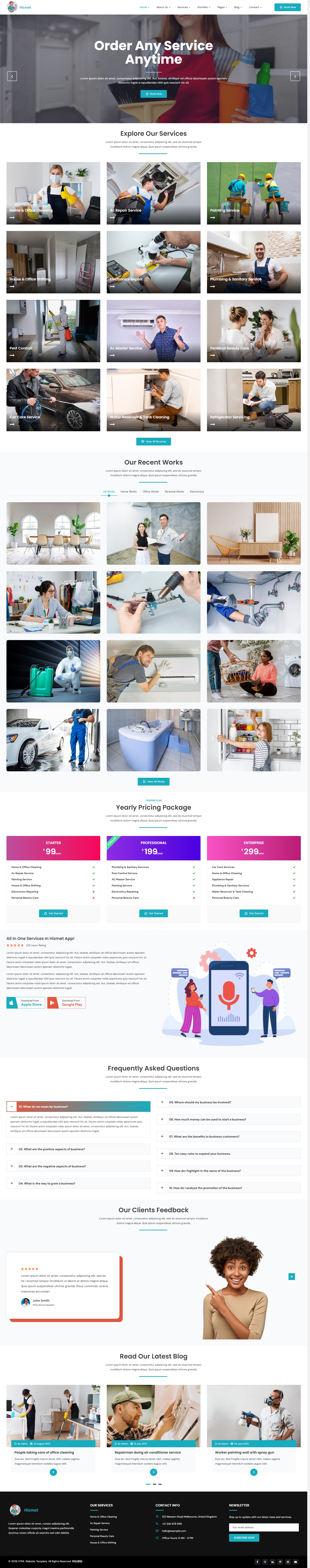 保洁物业公司推广网页模板必备