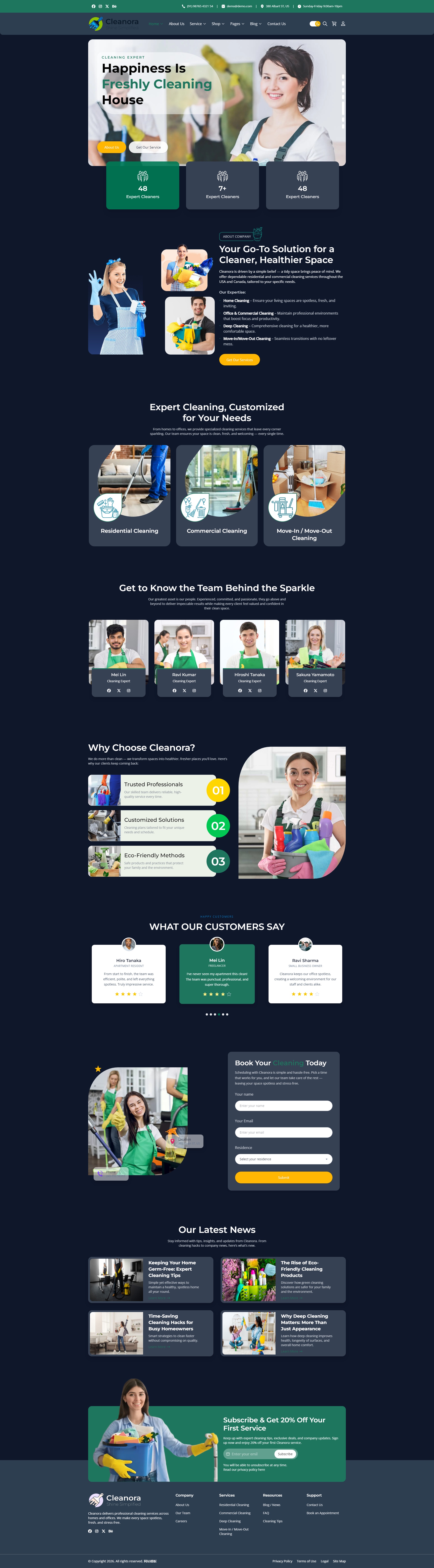 清洁家政类公司网站html5模版