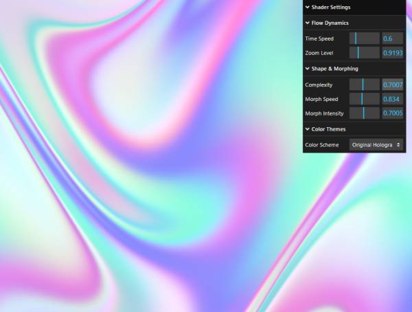 简单的全息流体背景three.js动画