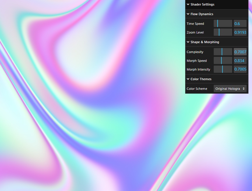简单的全息流体背景three.js动画