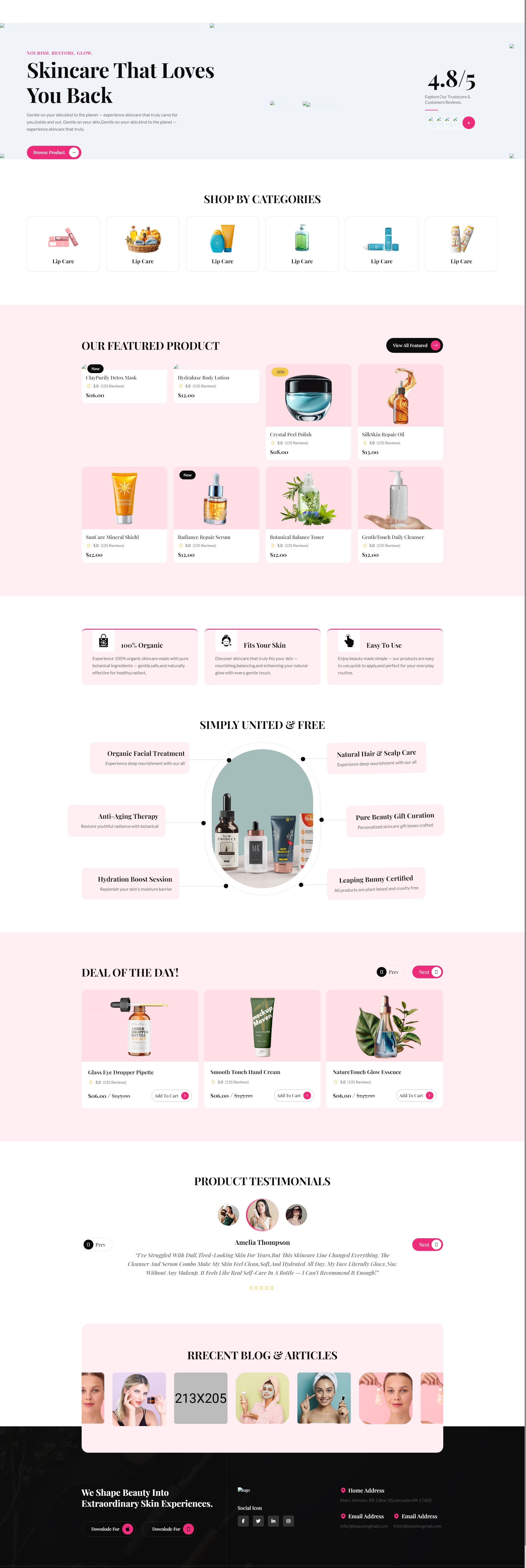 Bootstrap美容护肤及化妆品网站模版