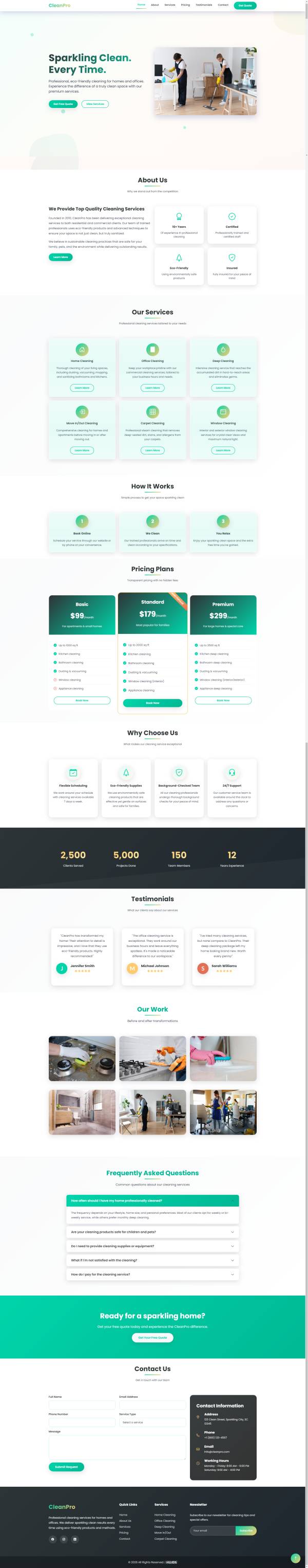 简约大气的保洁家政公司网站模版