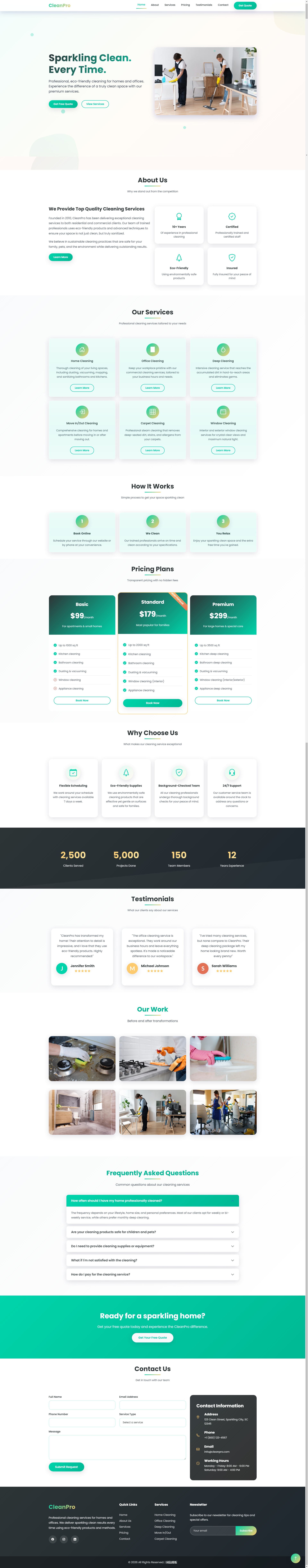 简约大气的保洁家政公司网站模版