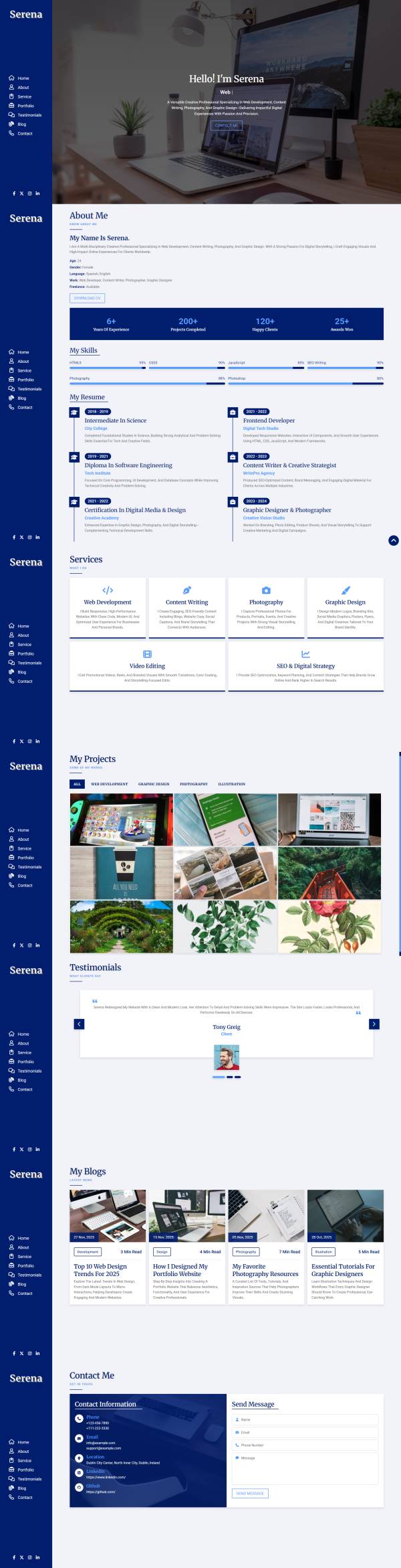 个人主页或个人品牌展示网站模板
