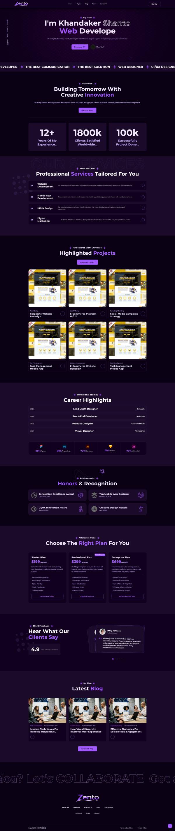 个人时尚设计服务展示网站模板