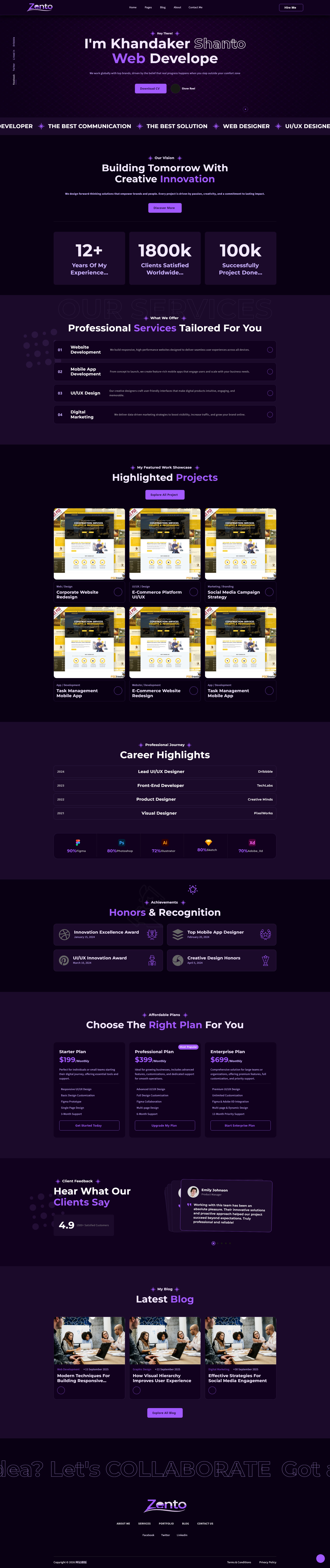 个人时尚设计服务展示网站模板