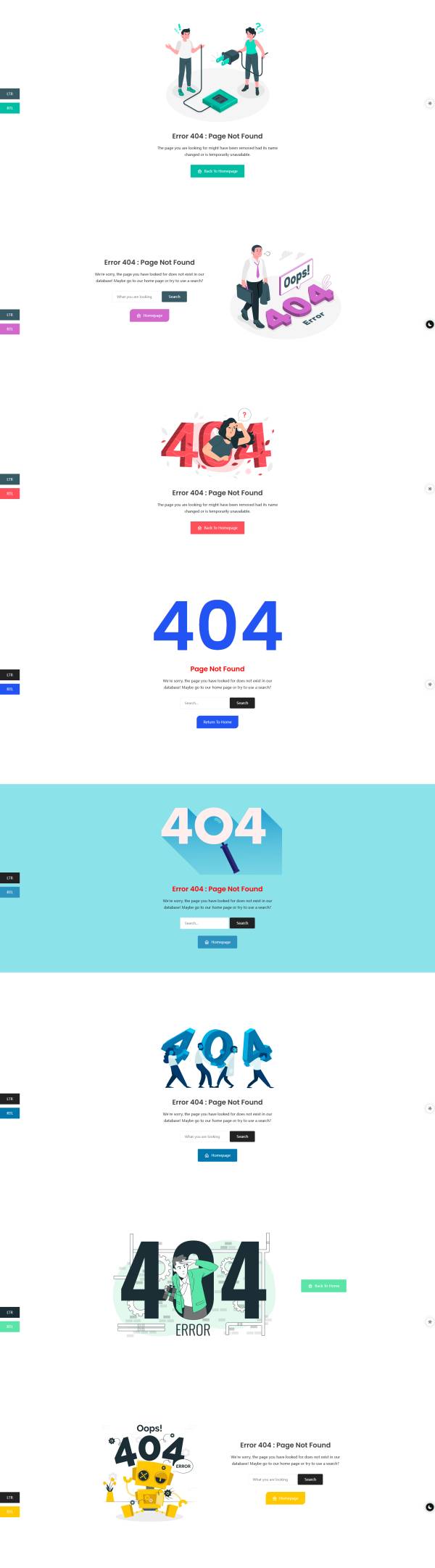 404错误页合集html单页模版