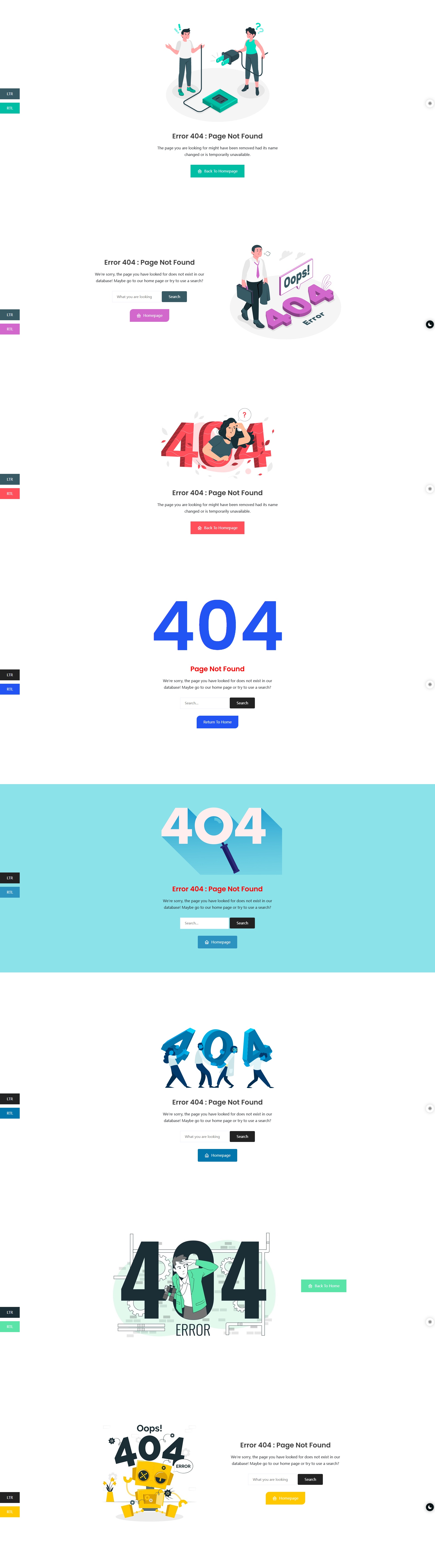 404错误页合集html单页模版