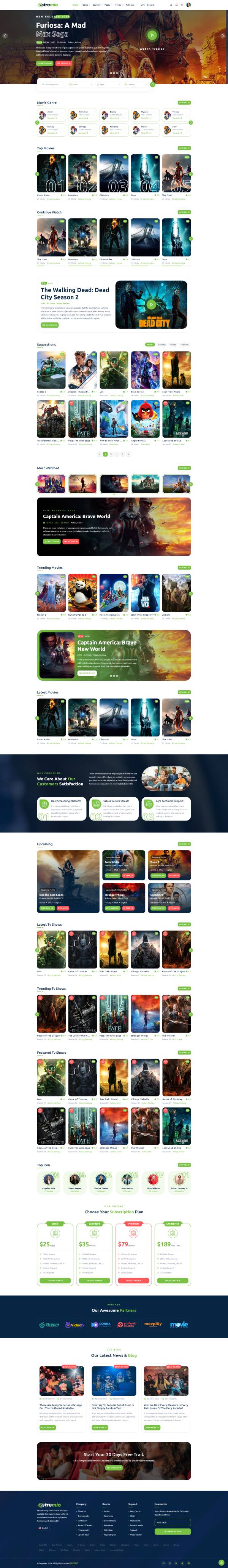 全功能html影视平台网站模板