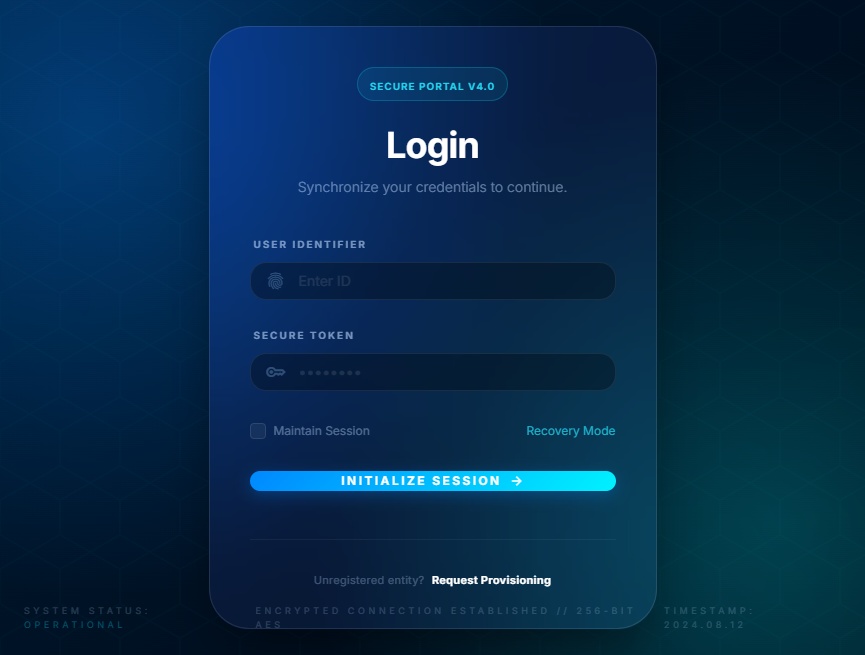 蓝色科技感login登录页设计