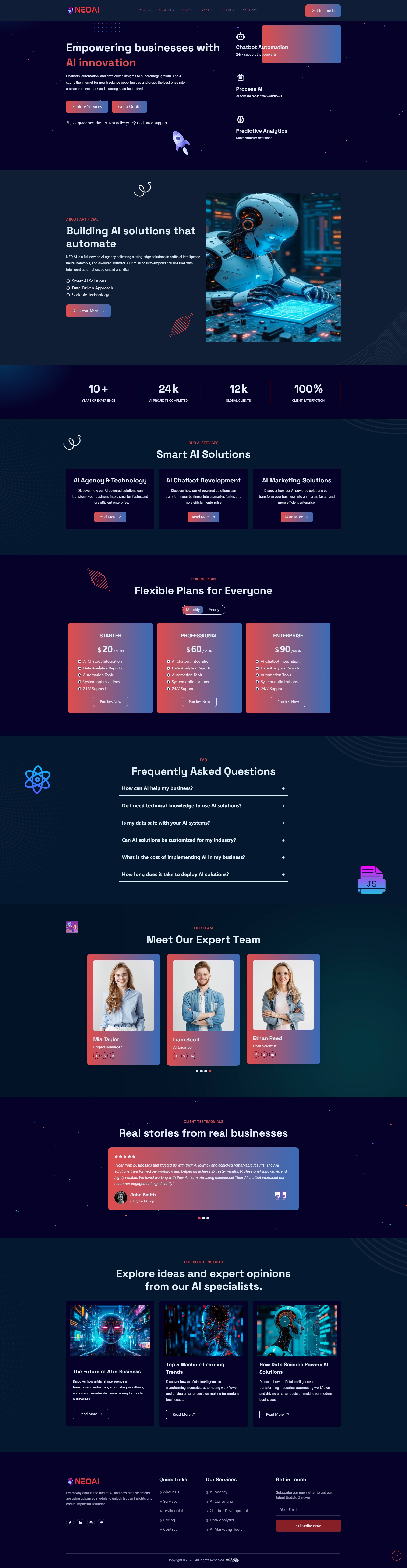 人工智能软件科技企业官方网站模版