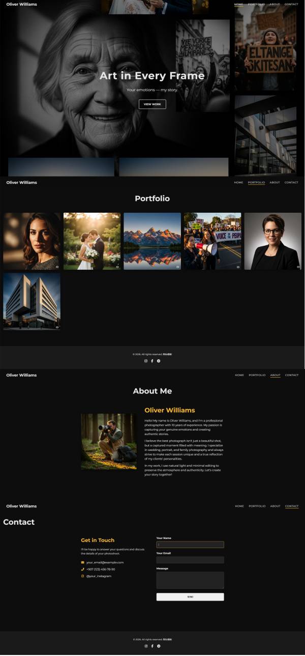 摄影公司或个人摄影工作室网站模板
