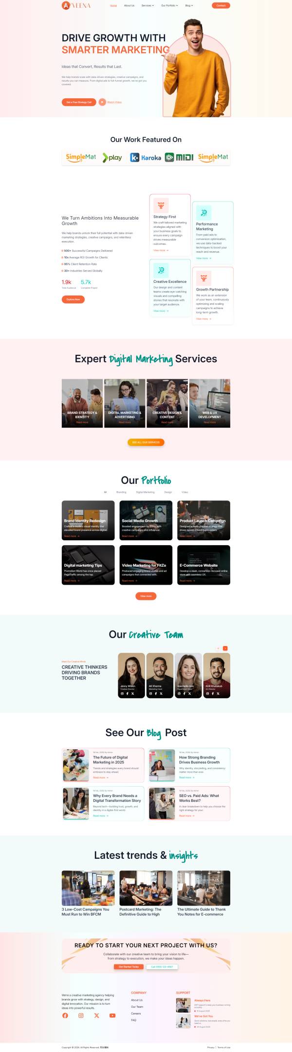 商务营销机构网页模板下载