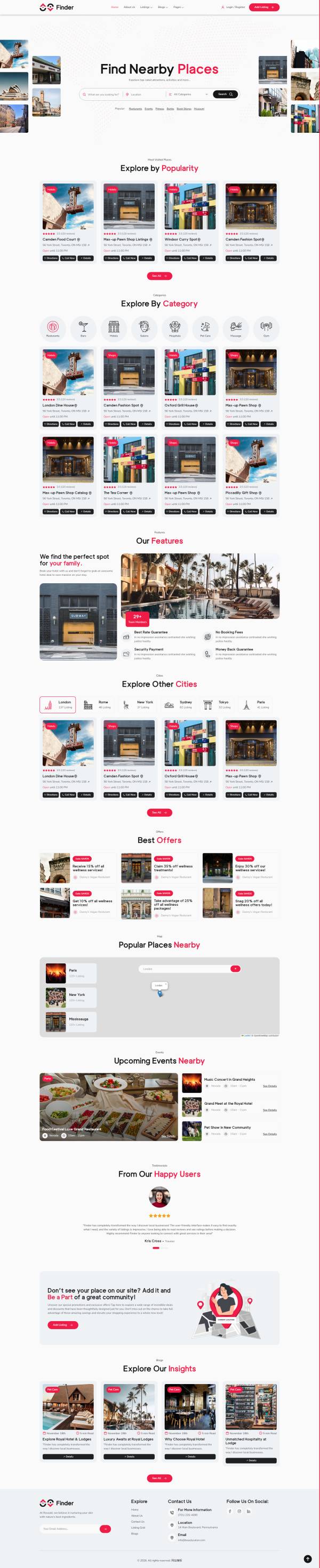 点评类信息服务门户网站模板