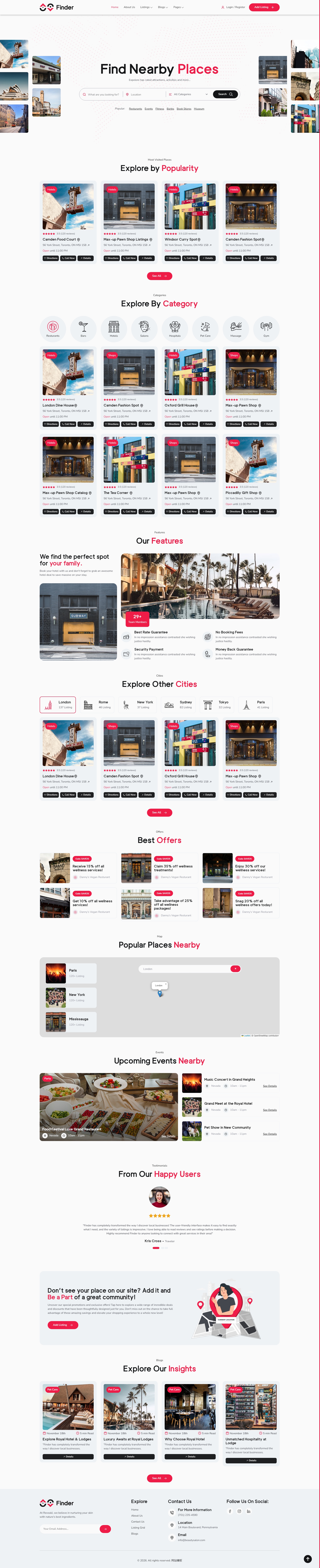 点评类信息服务门户网站模板