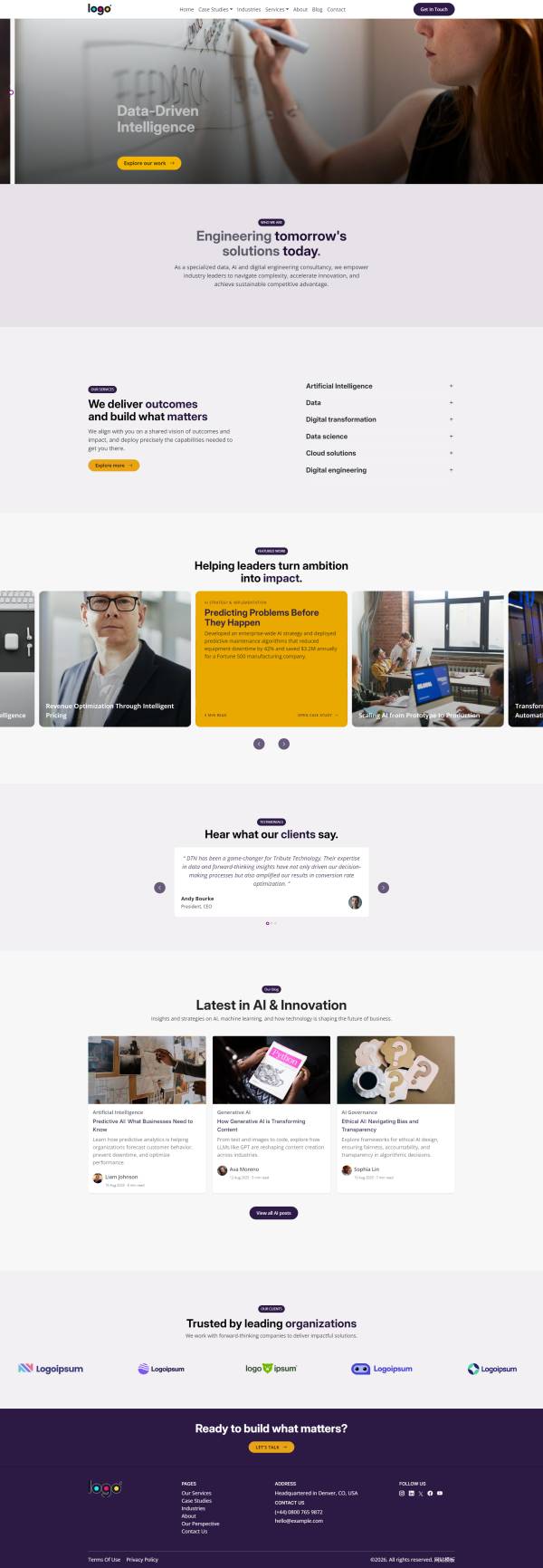 数字网络服务行业响应式模板