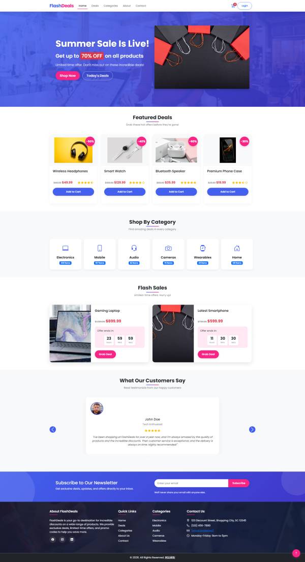 在线销售购物商城网站模板