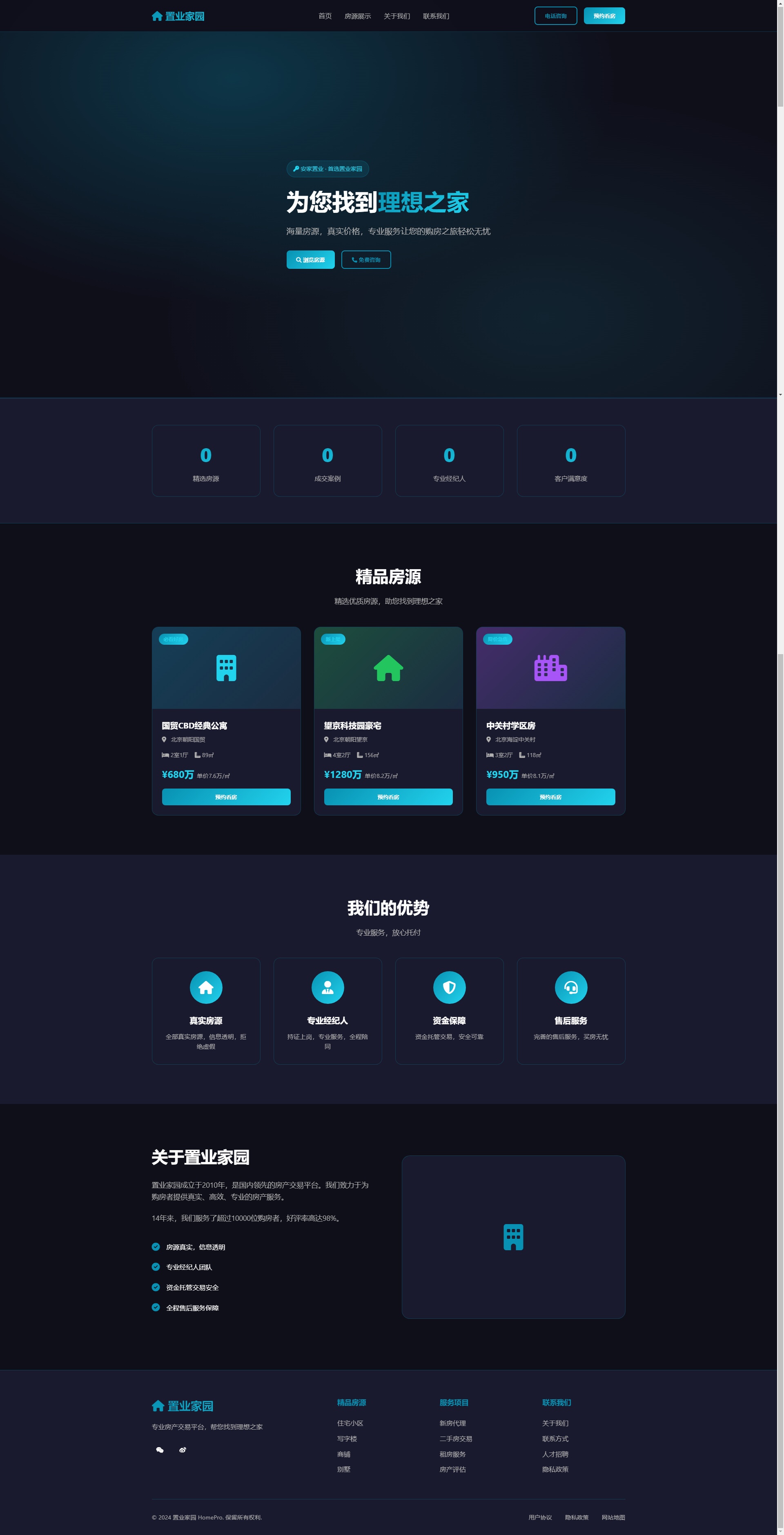 HTML房产交易平台网站模板