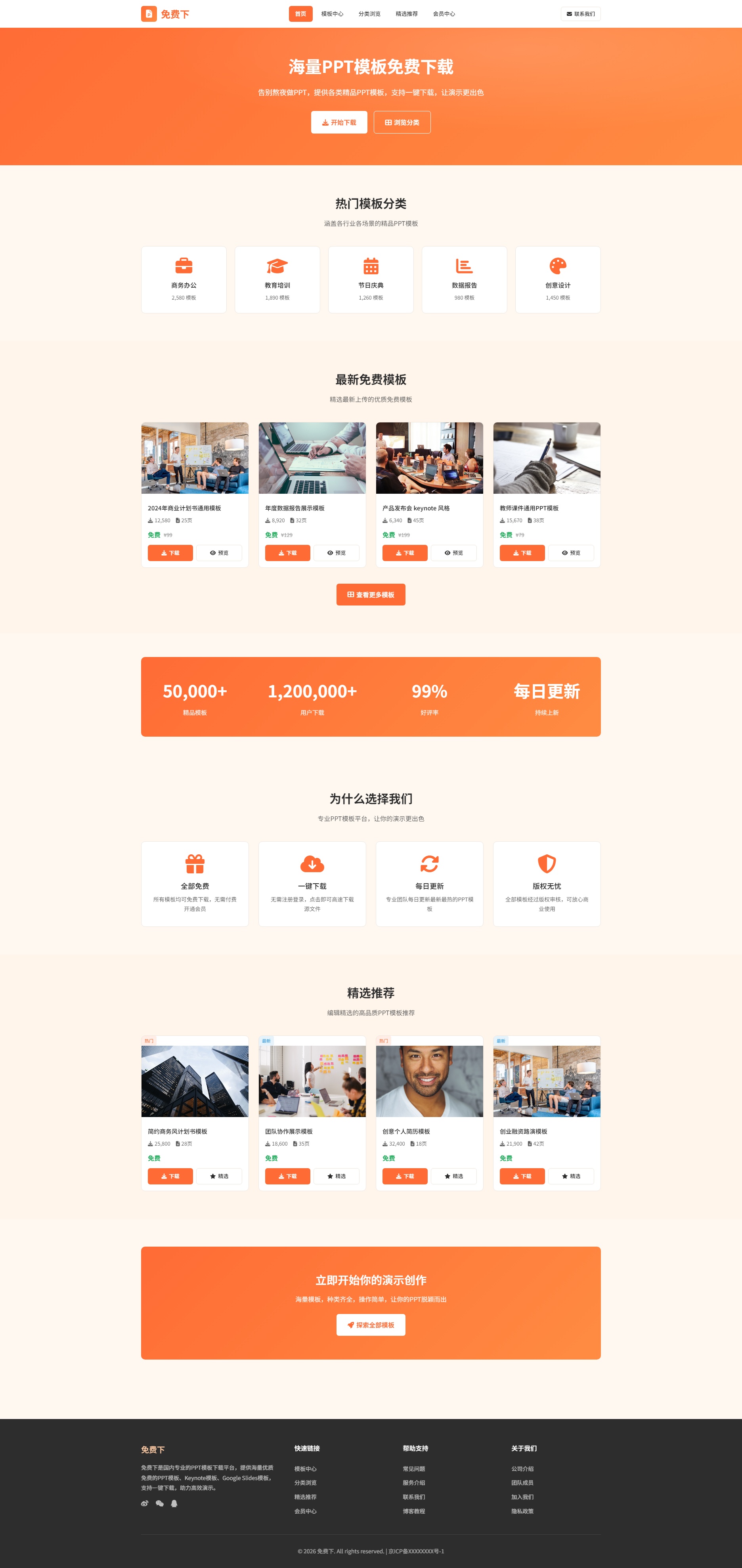 超多风格齐全的免费 PPT 模板