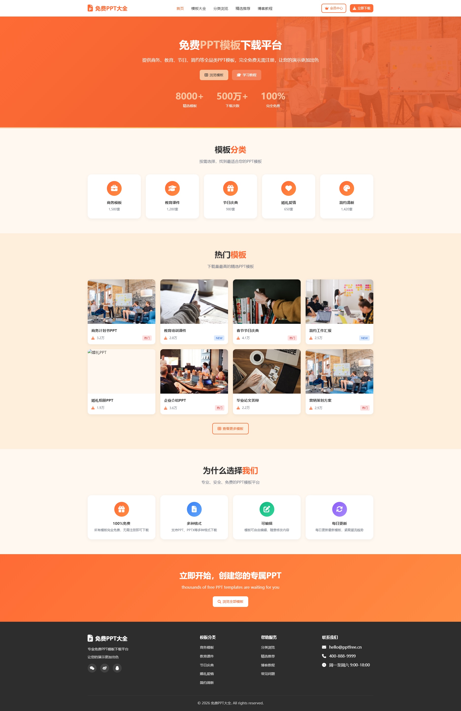 专属海量免费 PPT 模板