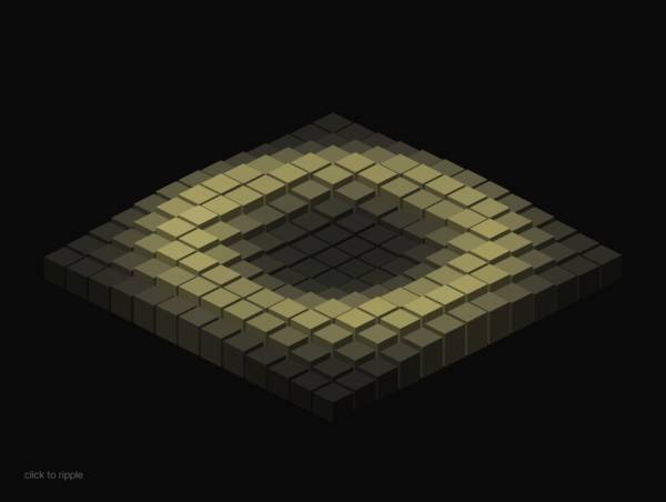 3D 等距视角方块浮动交互动画前端源码
