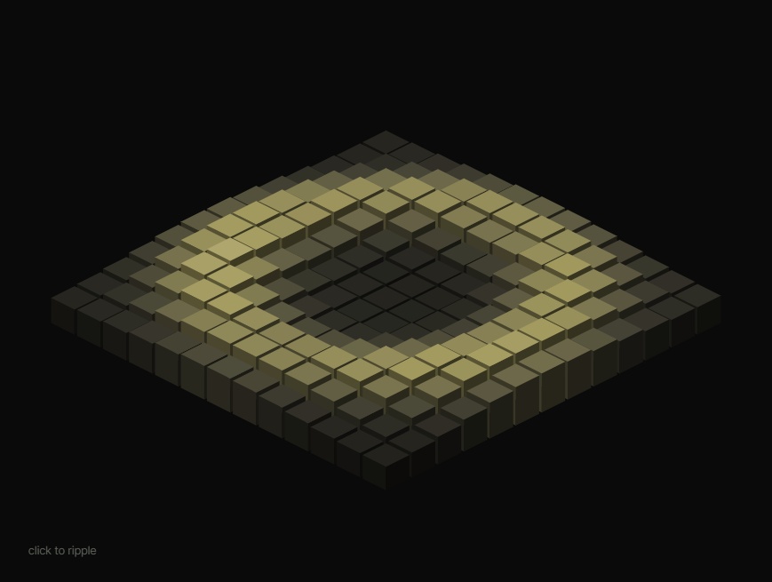 3D 等距视角方块浮动交互动画前端源码