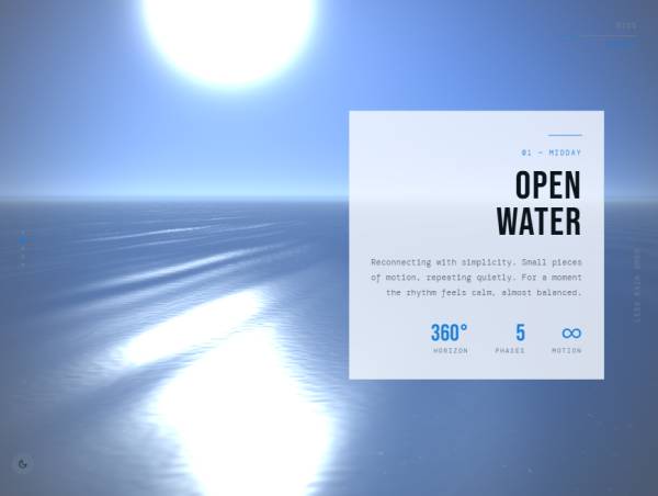 滚动联动 WebGL 大海昼夜切换沉浸式网页