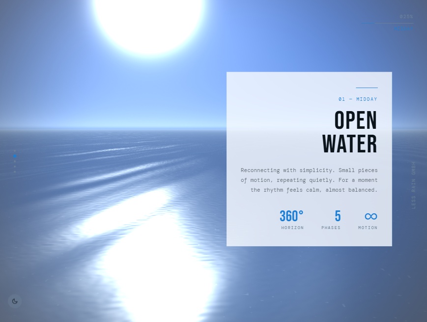 滚动联动 WebGL 大海昼夜切换沉浸式网页