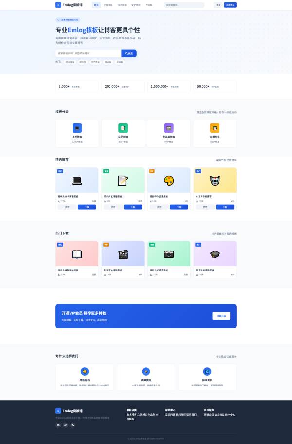 Emlog 模板铺，海量博客模板打造个性独立站点