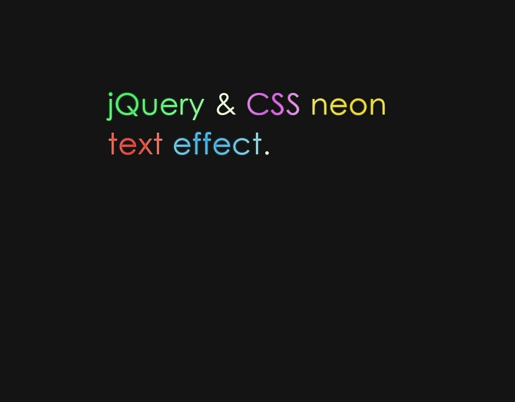 jquery 文字特效霓虹灯文字效果使用jQuery和CSS