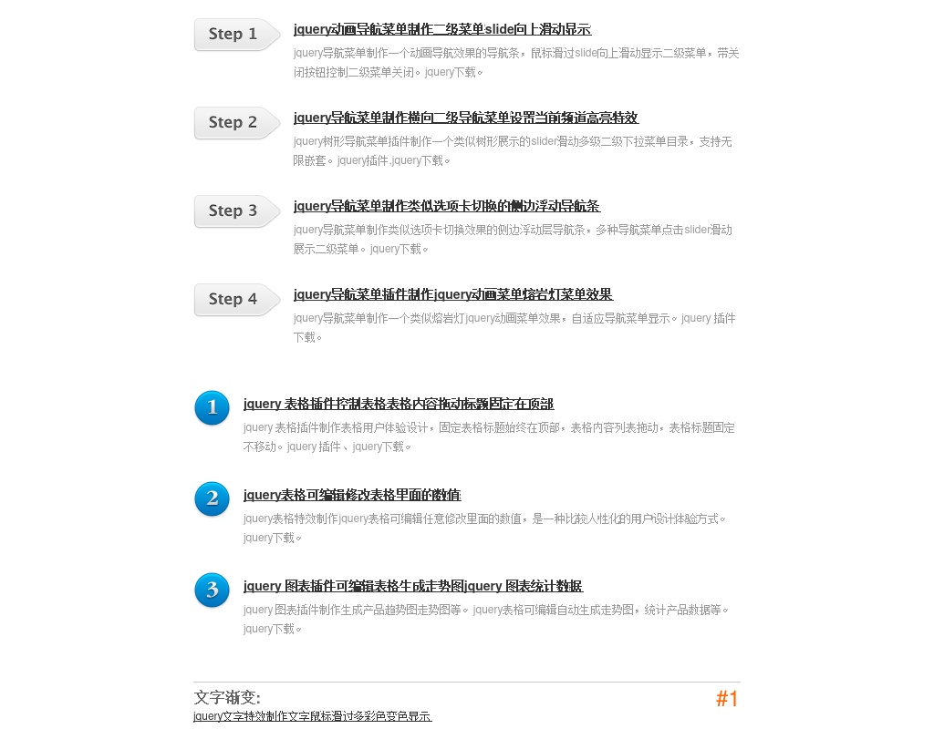 jquery Top排行榜或新聞列表順序名單序號自動生成