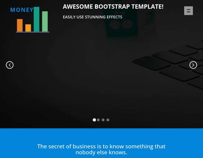 简洁的投资理财公司介绍Bootstrap网站模板