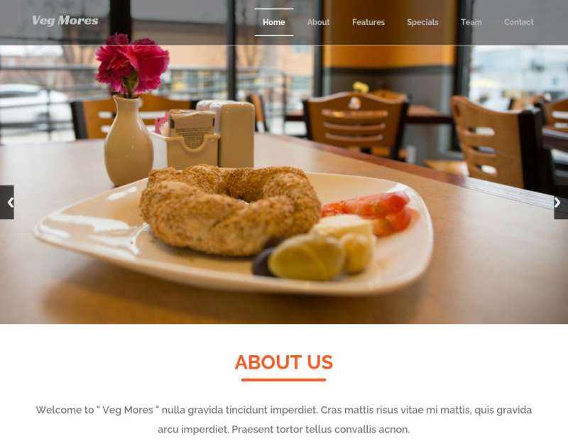简单宽屏的国外餐饮美食介绍单页模板