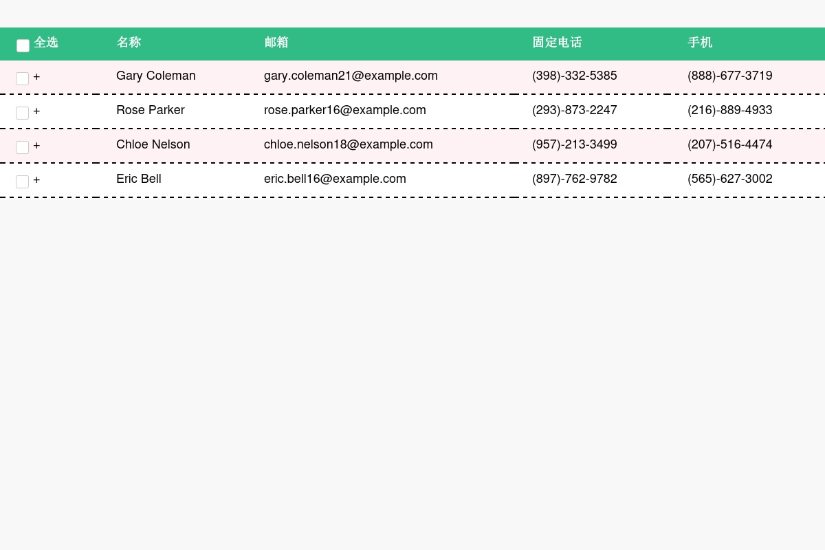 jQuery table選中表格行變色