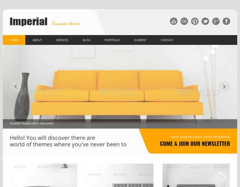 黄色的室内家具装饰企业网站模板html整站下载