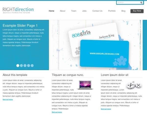 蓝色的名片画册设计公司网站模板首页html源码下载