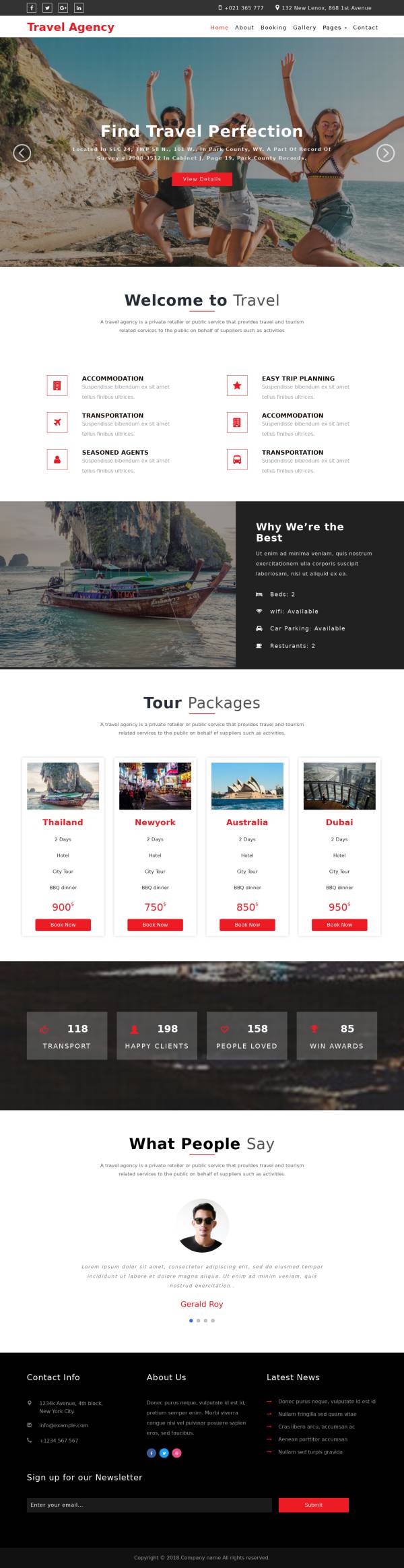 响应式的旅行社服务网站模板