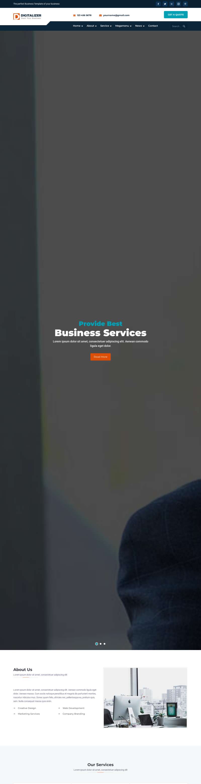 大气的商业服务商务公司bootstrap网站模板