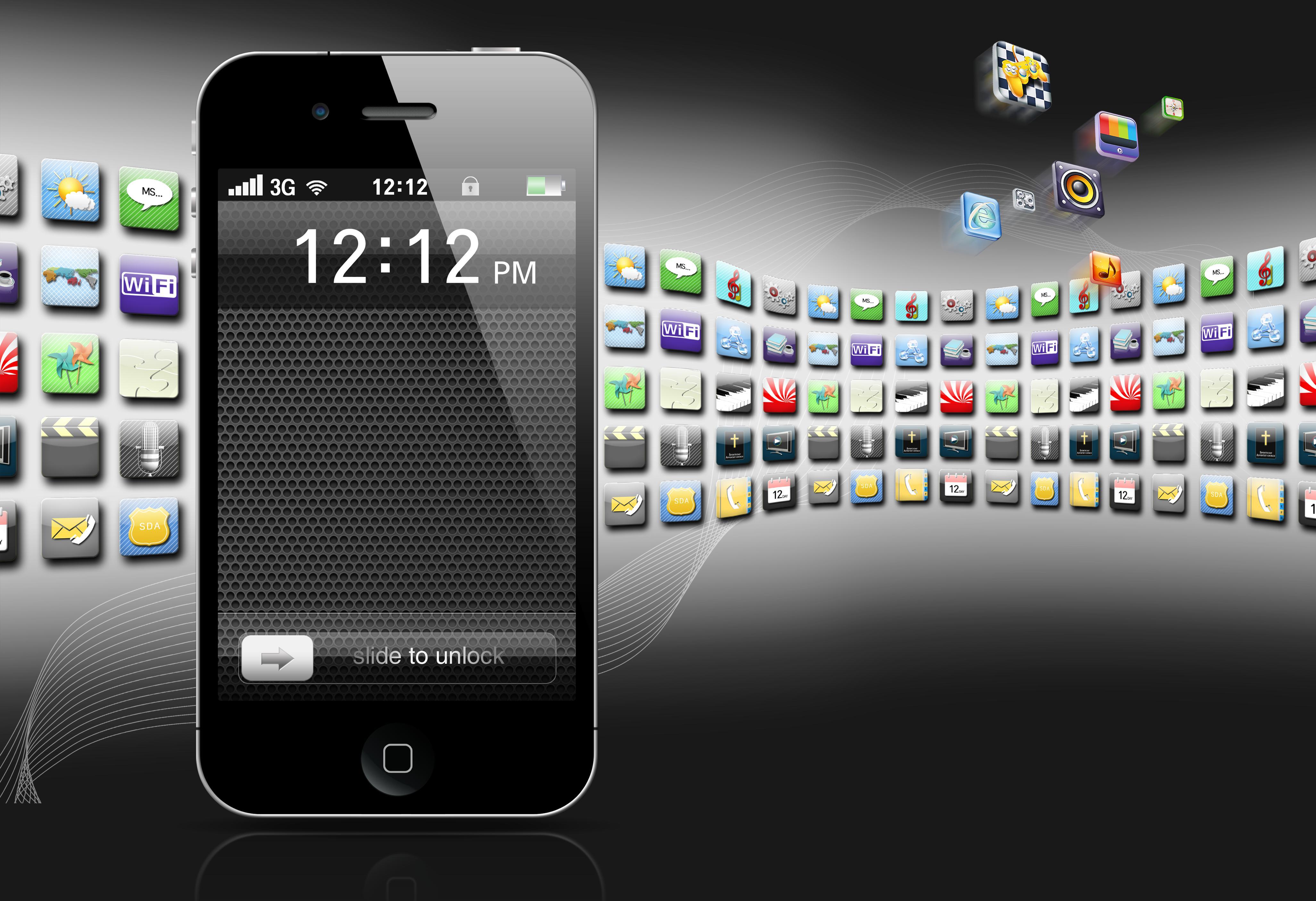 iphone手機界面圖標(biāo)banner設(shè)計psd分層素材下載