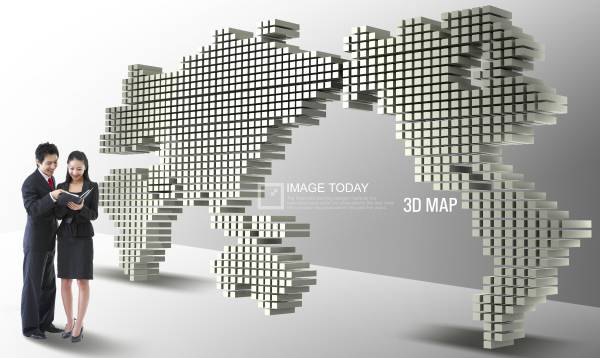 网络销售网点图片素材_立体世界地图PSD素材