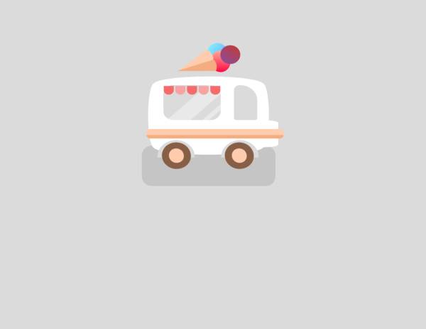 卡通的冰淇淋汽车ui动画特效