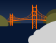 css3教程制作卡通风格的美国金门大桥夜景