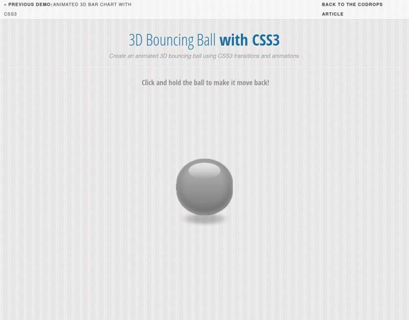 css3弹力球动画animation属性制作3D弹力球弹跳动画效果