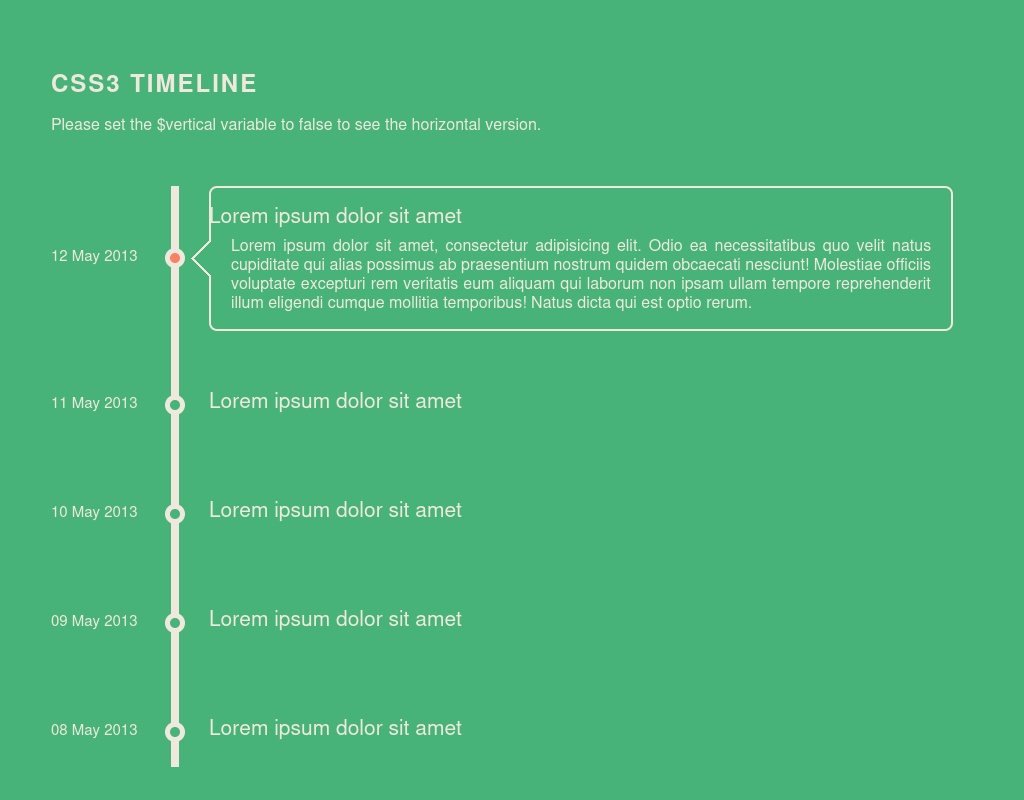 純css3帶日期的豎直時間軸樣式代碼