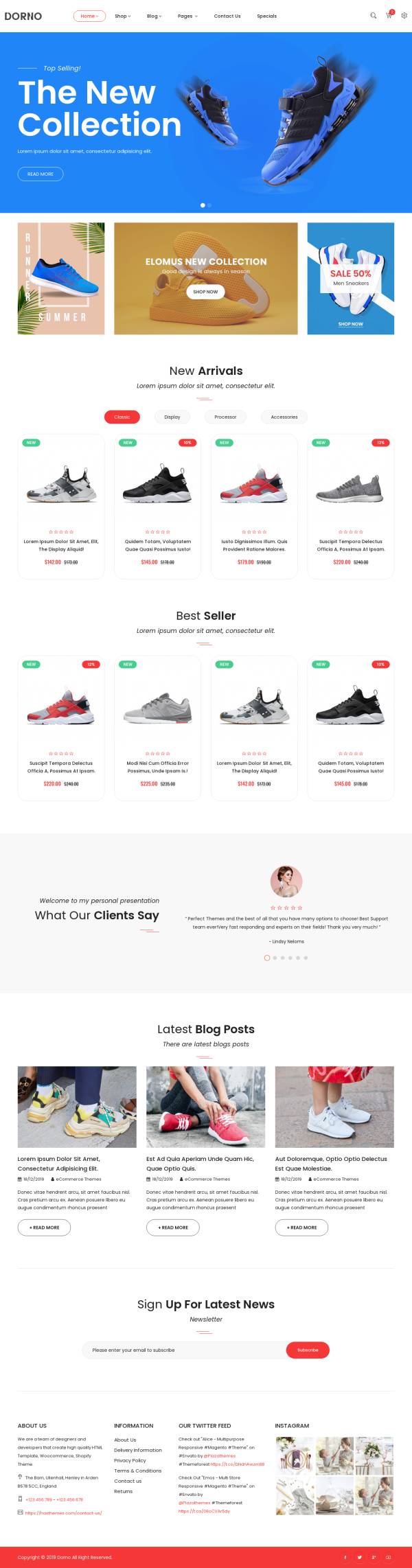 时尚运动鞋商城网站模板