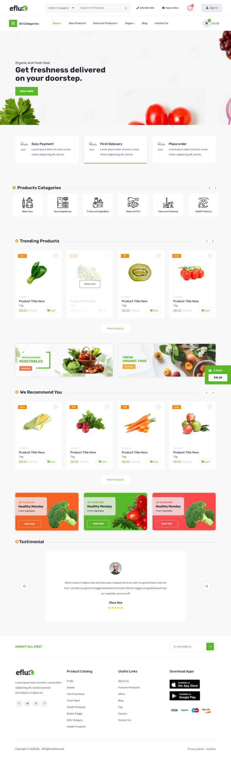 农产品蔬菜水果电商网站模板